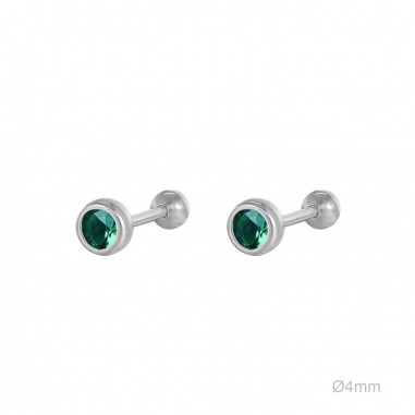 Pendientes Piercing Circ Verde