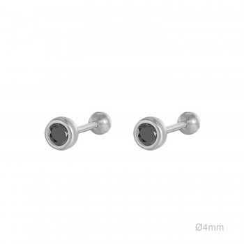 Pendientes Piercing Circ Negra