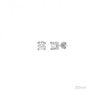 Pendientes Presión Circ Blanca 2mm