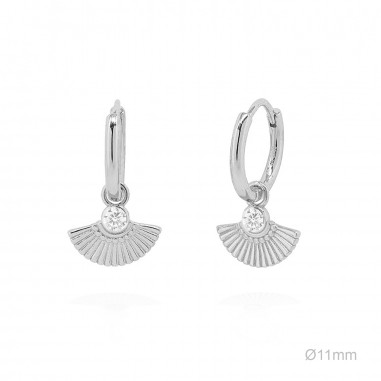 Pendientes Aro Abanico Circ Blanca