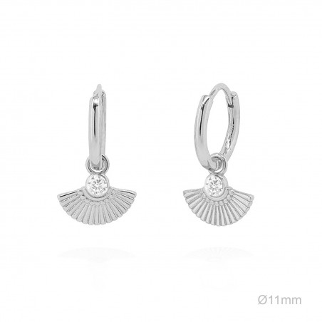 Pendientes Aro Abanico Circ Blanca