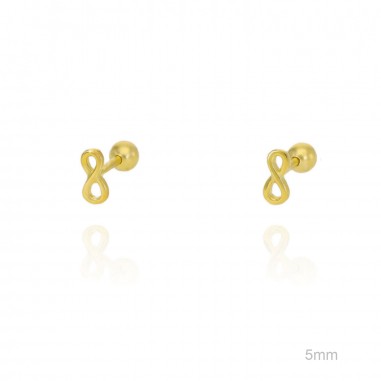 Pendientes Piercing Mini Dorado Infinito Liso