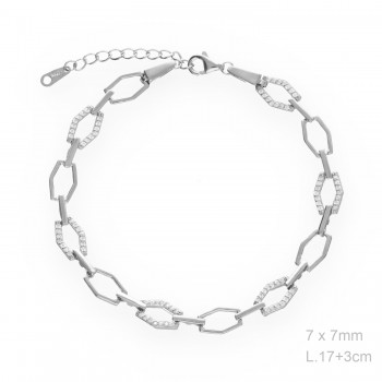 Pulsera Entrepiezas Lisas y...