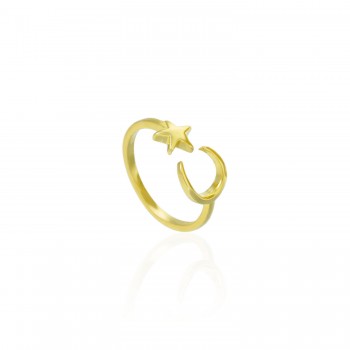 Anillo Dorado Luna Estrella...