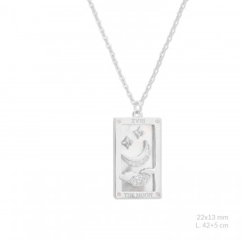 Silver necklace with cubic...