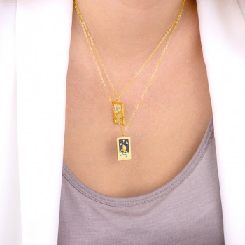 Silver necklace with cubic... 2