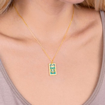 Silver necklace with cubic... 2