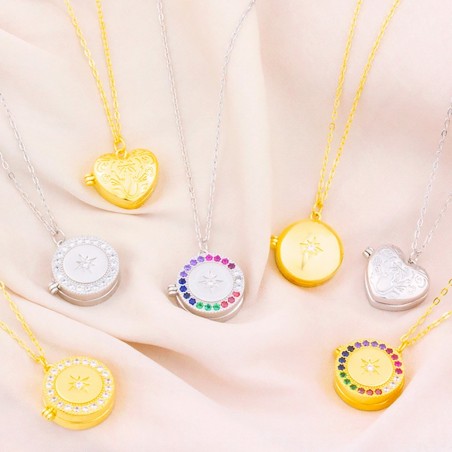 Silver necklace with cubic zirconium