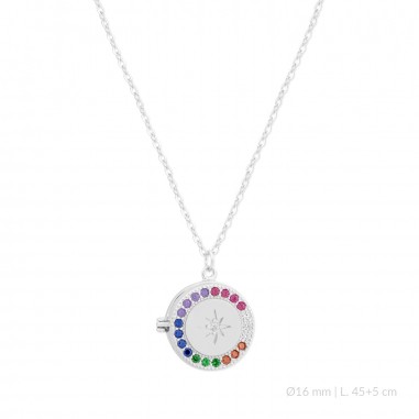 Silver necklace with cubic zirconium