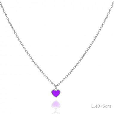 Gargantilla Corazón Esmalte Morado