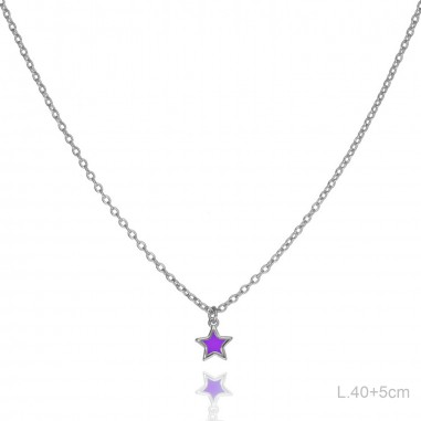Gargantilla Estrella Esmalte Morado