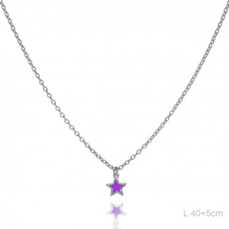Gargantilla Estrella Esmalte Morado