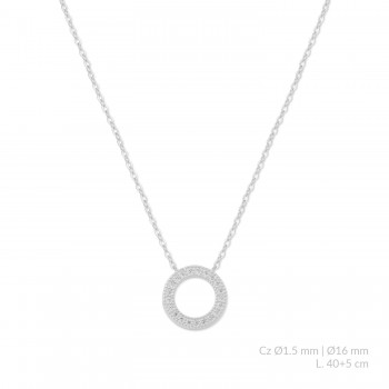 Silver necklace with cubic...
