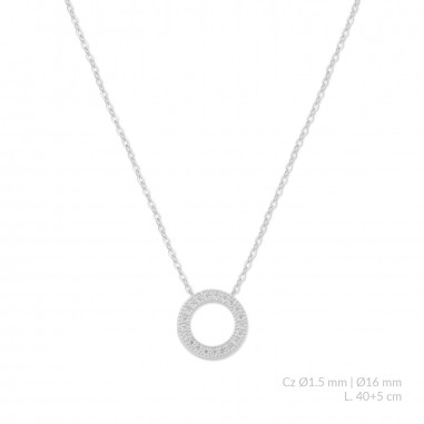 Silver necklace with cubic zirconium