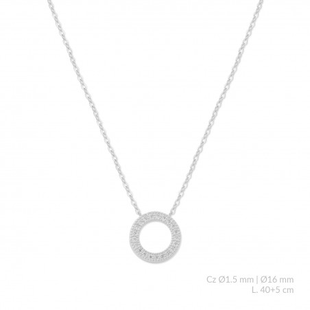 Silver necklace with cubic zirconium