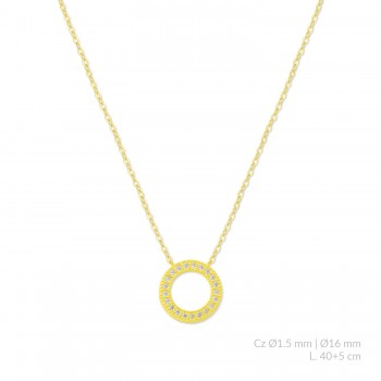 Silver necklace with cubic...