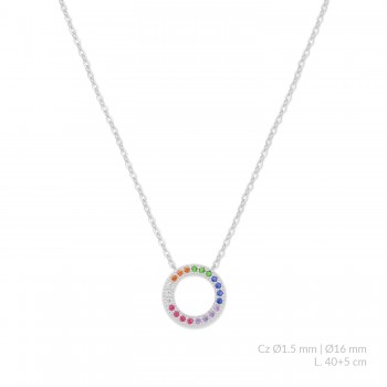 Silver necklace with cubic...