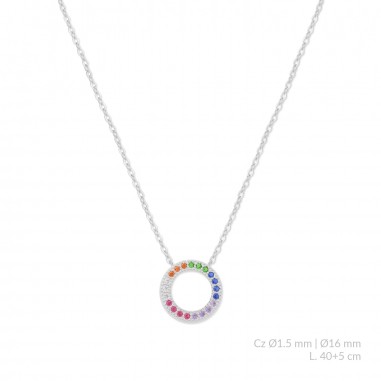 Silver necklace with cubic zirconium