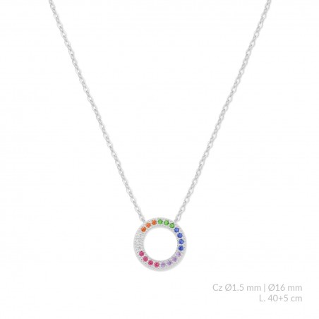 Silver necklace with cubic zirconium