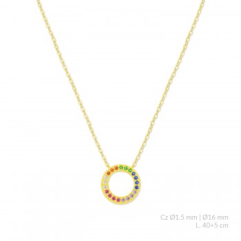 Silver necklace with cubic...