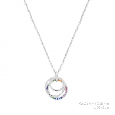 Silver necklace with cubic zirconium