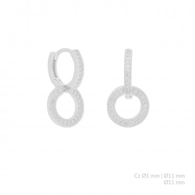 Silver earrings with cubic zirconium