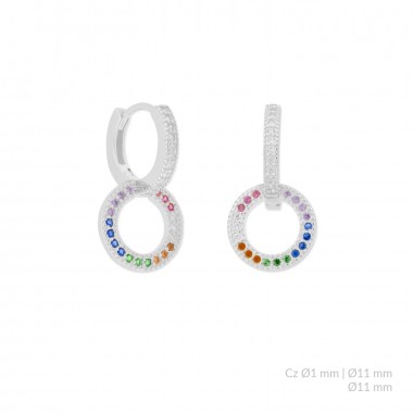 Silver earrings with cubic zirconium