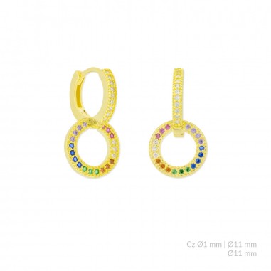 Boucles d'oreilles en Argent avec oxyde de zirconium