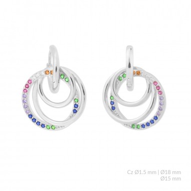 Silver earrings with cubic zirconium