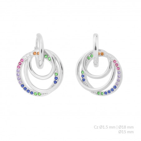 Boucles d'oreilles en Argent avec oxyde de zirconium