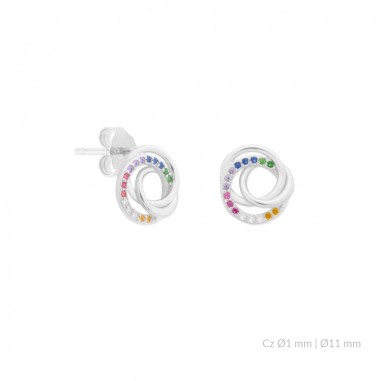 Boucles d'oreilles en Argent avec oxyde de zirconium
