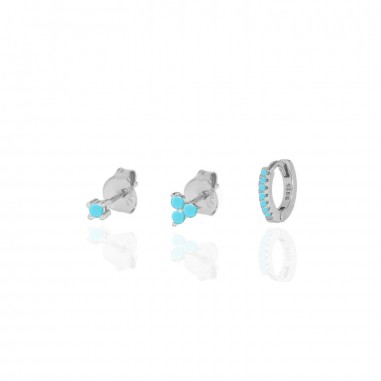 Pendientes Pack 3 Circ Turquesa