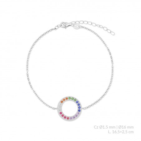 Pulseira de Prata Esterlina com zircônia