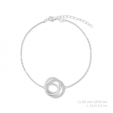Pulseira de Prata Esterlina com zircônia