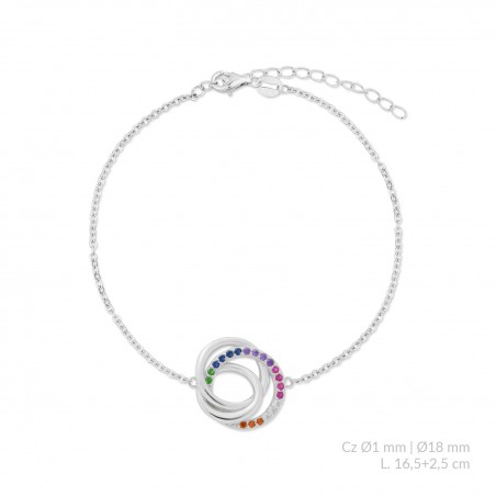 Pulseira de Prata Esterlina com zircônia