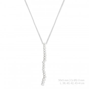Silver necklace with cubic...