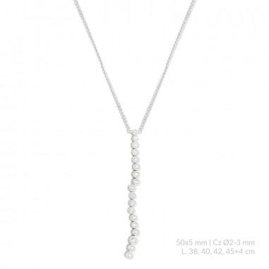 Silver necklace with cubic zirconium