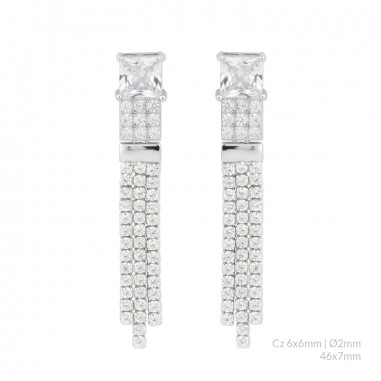 Boucles d'oreilles en Argent avec oxyde de zirconium