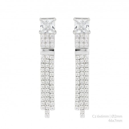 Boucles d'oreilles en Argent avec oxyde de zirconium