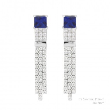 Silver earrings with cubic zirconium