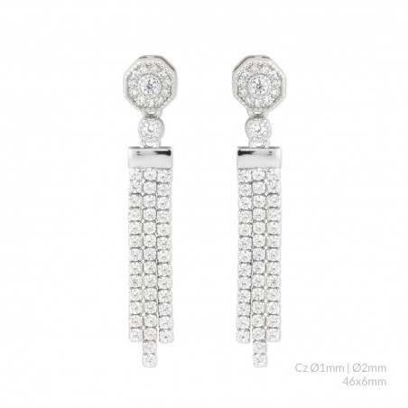 Boucles d'oreilles en Argent avec oxyde de zirconium