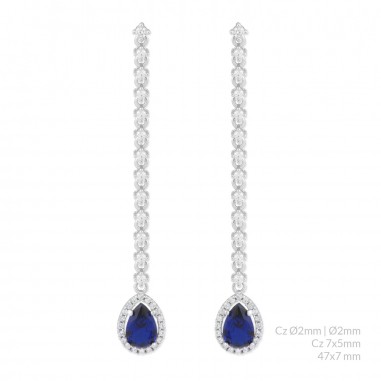 Brincos de Prata Esterlina com zircônia