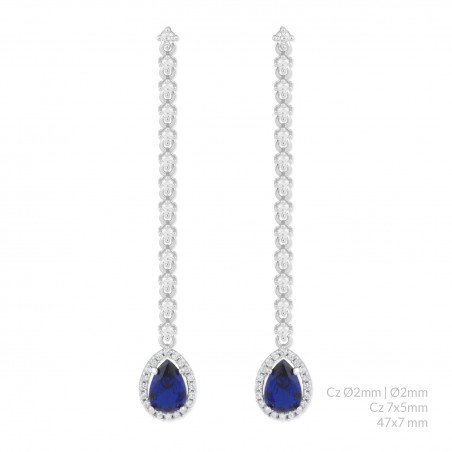 Boucles d'oreilles en Argent avec oxyde de zirconium