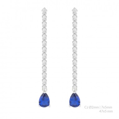 Boucles d'oreilles en Argent avec oxyde de zirconium