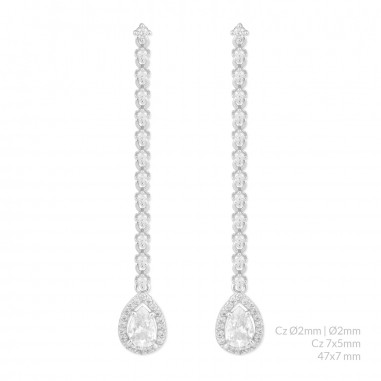 Boucles d'oreilles en Argent avec oxyde de zirconium
