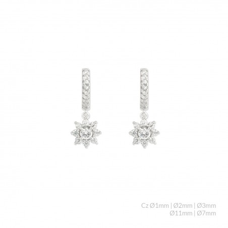 Boucles d'oreilles en Argent avec oxyde de zirconium