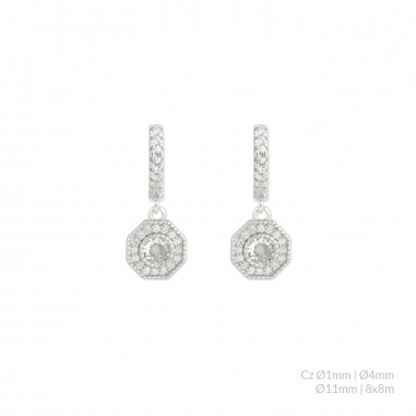 Silver earrings with cubic zirconium