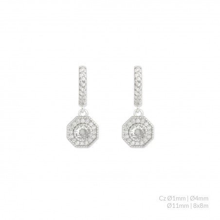 Silver earrings with cubic zirconium