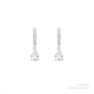 Brincos de Prata Esterlina com zircônia