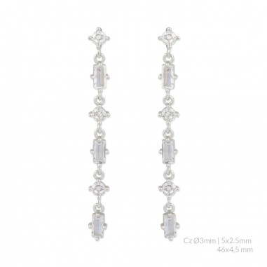Silver earrings with cubic zirconium